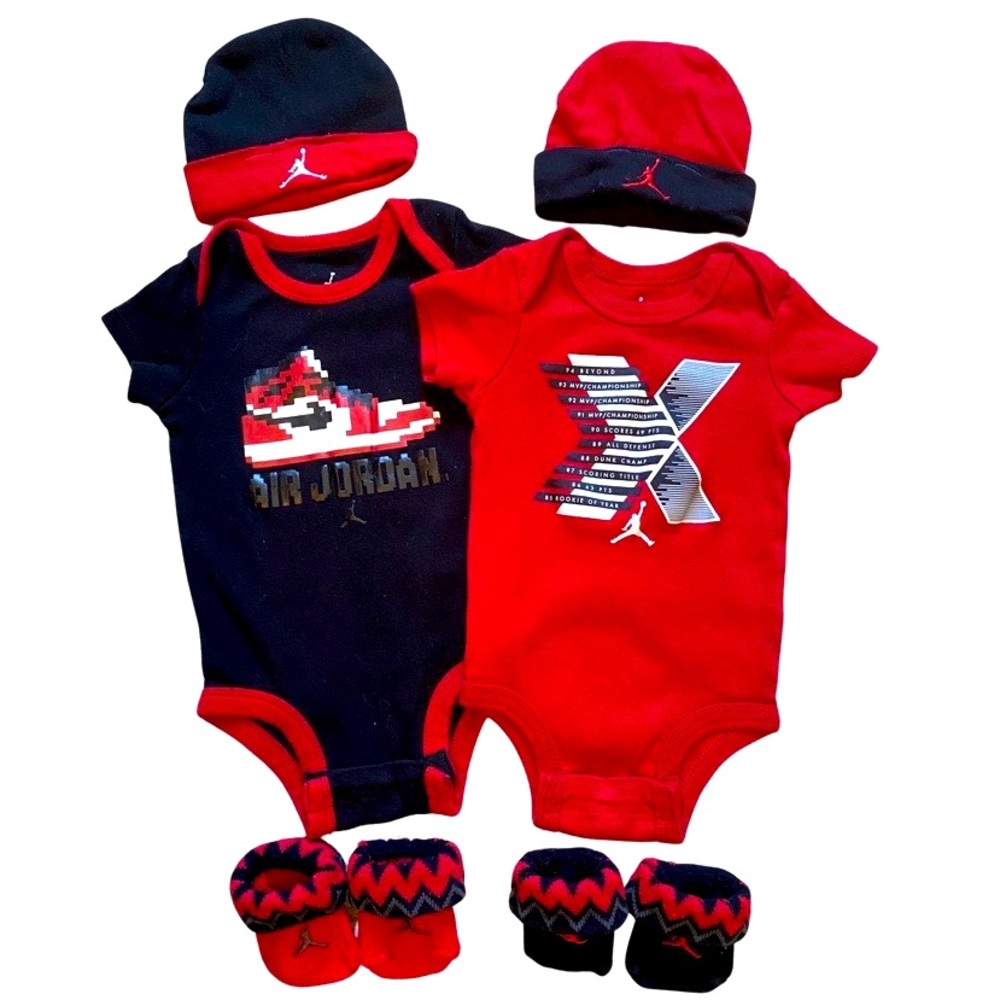 Air Jordan 0-6M Onesie, Hat & Sock Set x2
